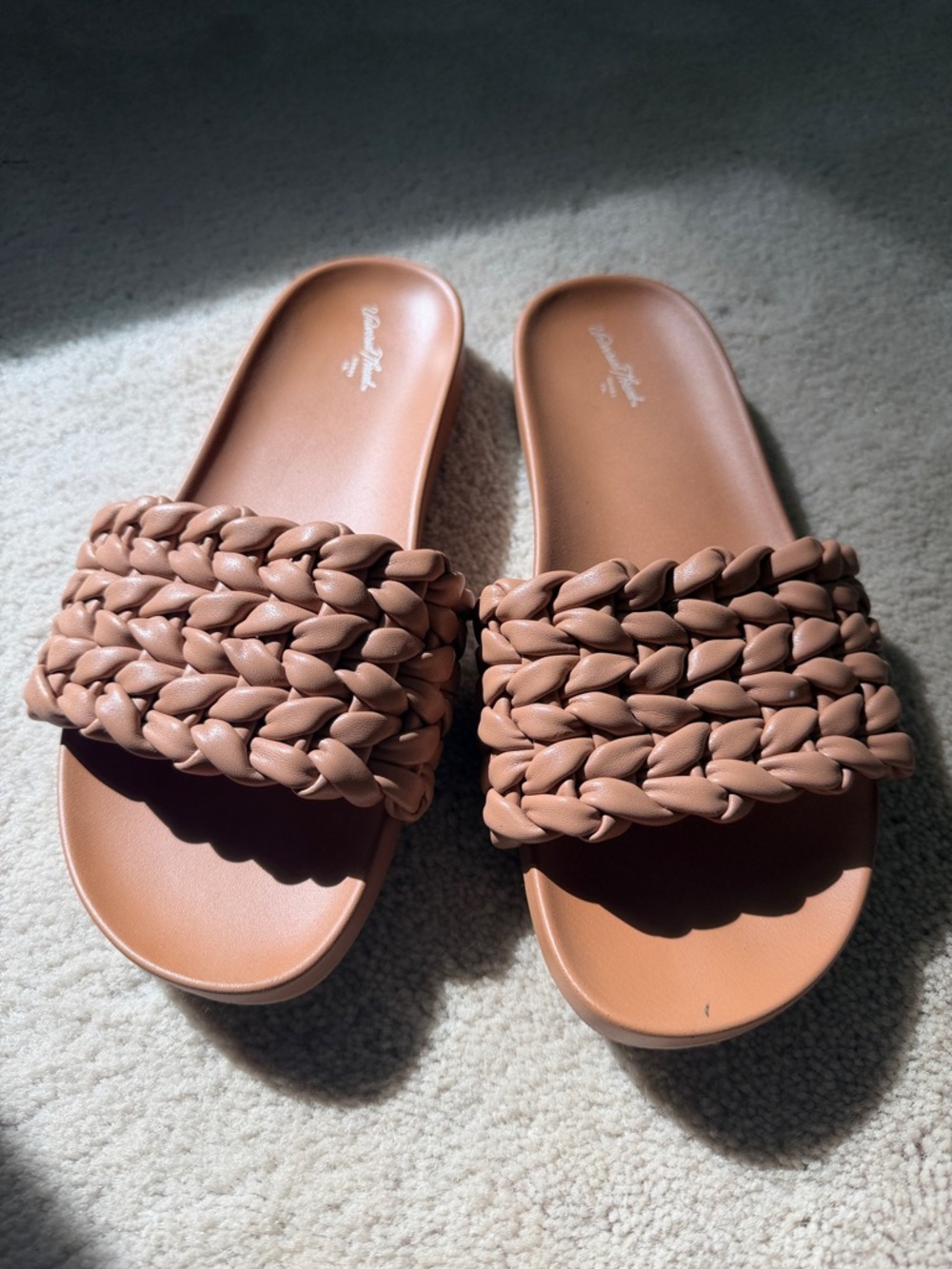 Universal Thread Braided Slide Sandals in Tan